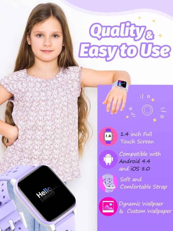 Kids Smart Watch Girls Boys, Smart Girls Watch for Kids Smart Watch Gifts, Multiple Sports Modes