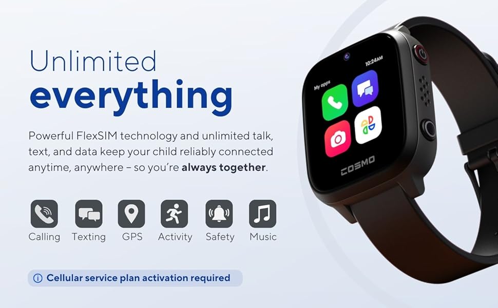 JrTrack 4 Kids Smart Watch by Cosmo | Phone Watch & GPS Tracker