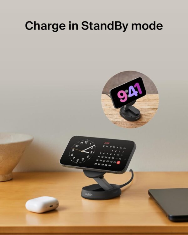 Belkin Convertible Magnetic Charging Stand 15W - MagSafe-Compatible Fast Qi2 Charger