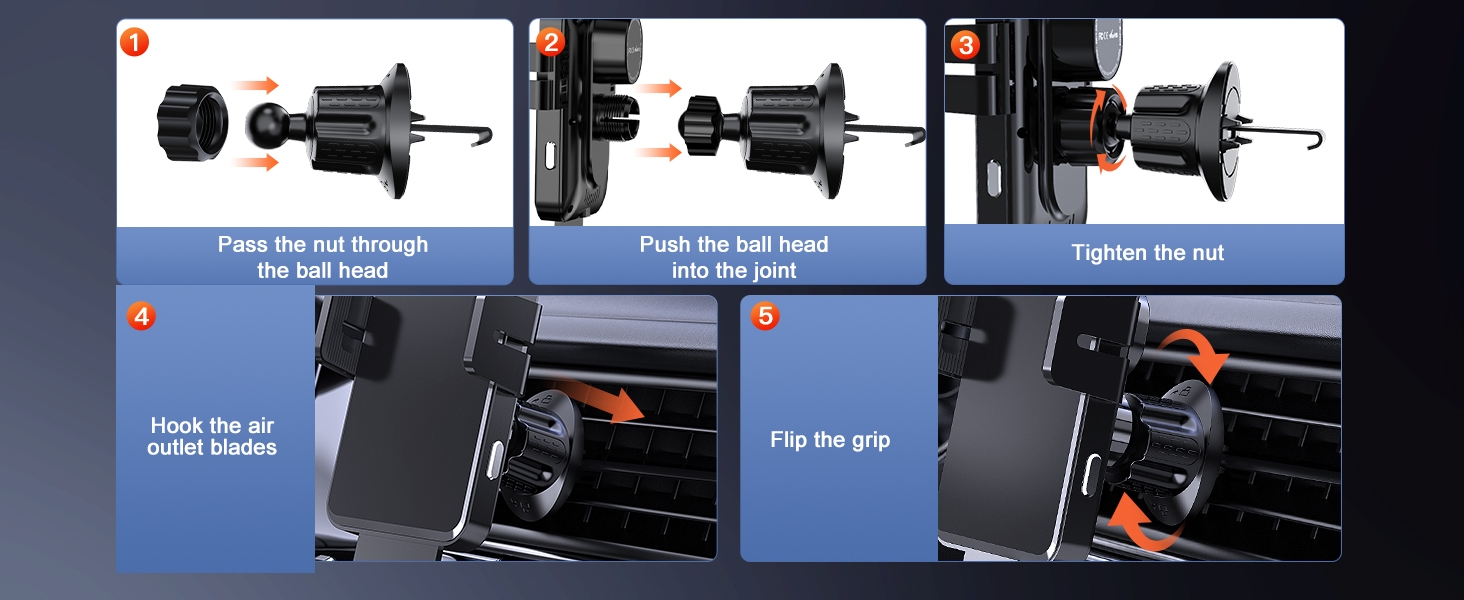 Wireless Car Charger, MOKPR Auto-Clamping Car Mount 15W/10W/7.5W Fast Charging, for iPhone & Android Devices